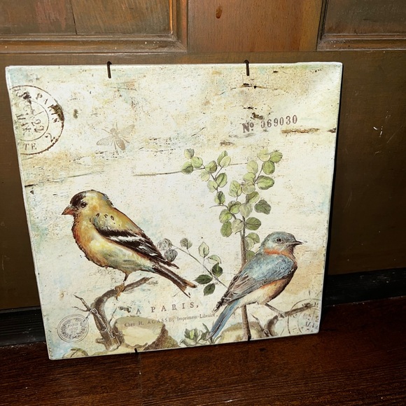 ⭐️Outdoor Living Bird Art Print Square Plate Decor Hobby Lobby - Picture 2 of 7